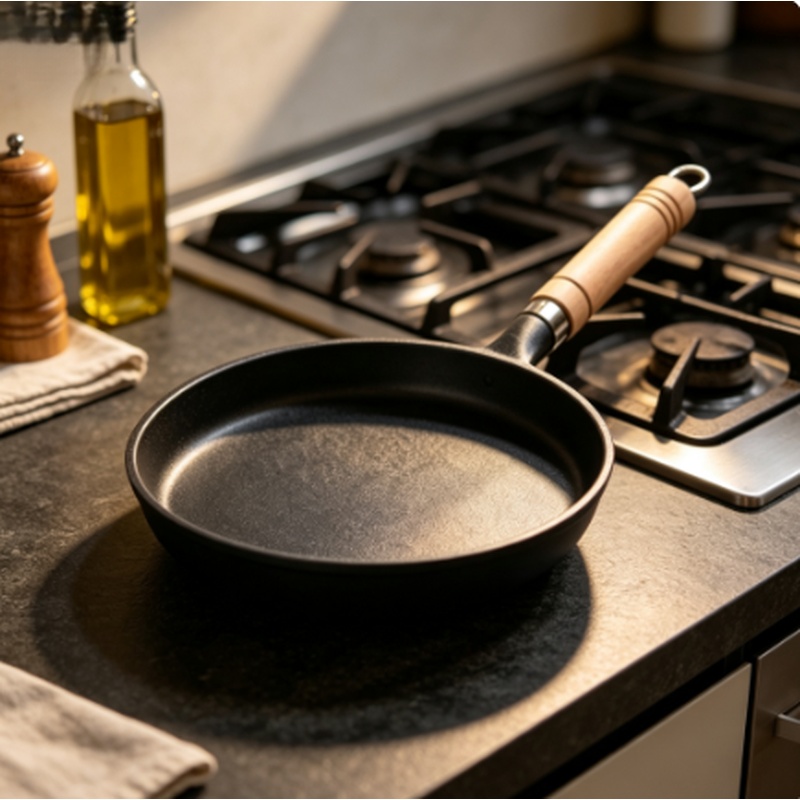Mini Pancake Griddle - 26cm未コーティング鋳鉄製フライパン、ノンスティッククレープパンケーキパン、ガス・IH対応、家庭用キッチン調理器具