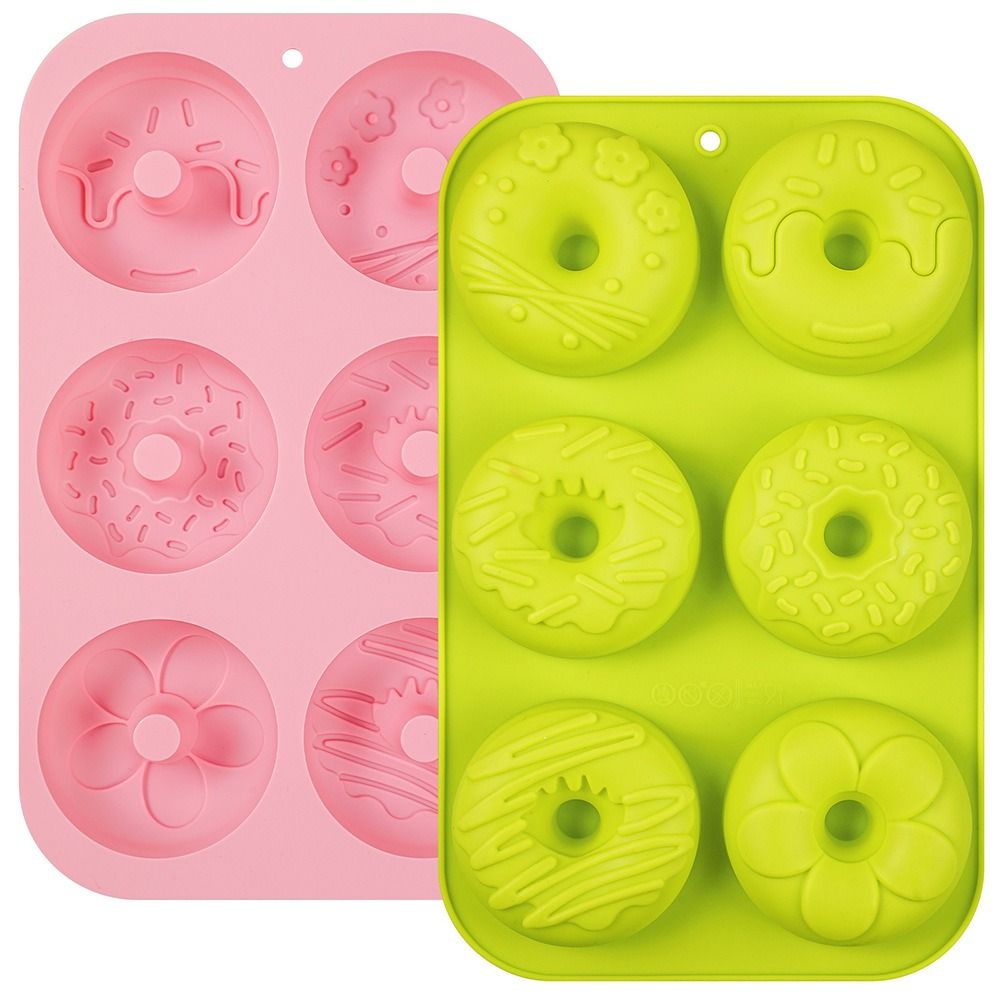Donut Mold Silicone - シリコン製ドーナツ型 ノンスティック 耐熱性 ケーキ型 食品グレードシリコン製 柔軟なベーキング用具