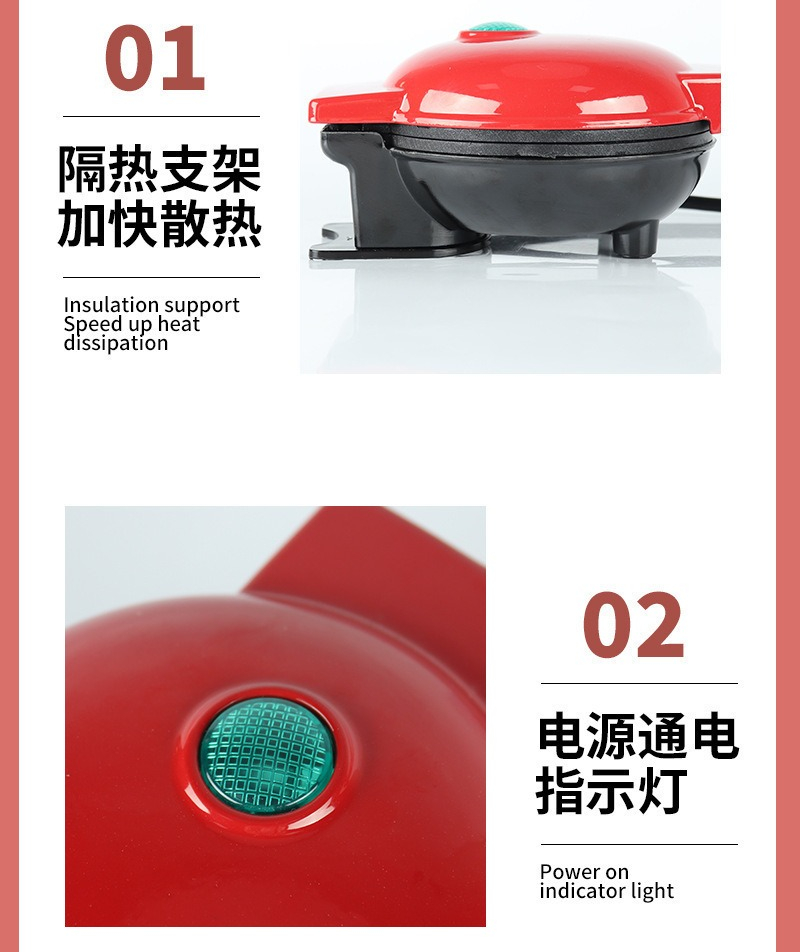 多機能ミニハート型ワッフルメーカー両面加熱朝食トースター、ポ - Mini Pancake Griddle のレビューと価格