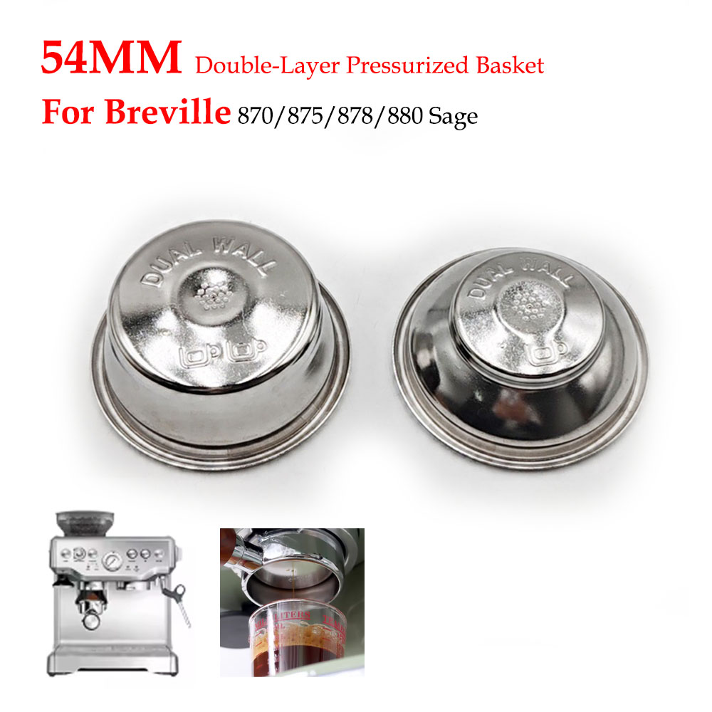 54mm 二層加圧フィルターバスケット (デュアル/シングル - Breville Espresso Bes870 のレビューと価格